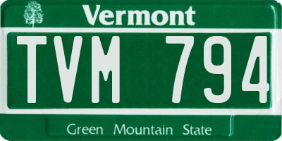 VT license plate TVM794
