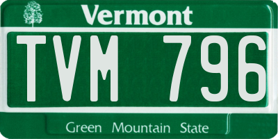 VT license plate TVM796