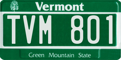 VT license plate TVM801