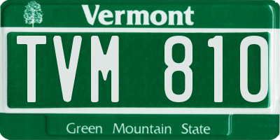 VT license plate TVM810