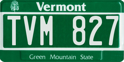 VT license plate TVM827