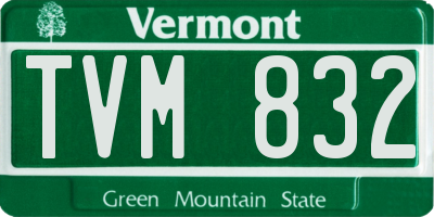 VT license plate TVM832