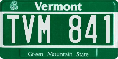 VT license plate TVM841