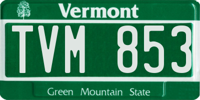 VT license plate TVM853