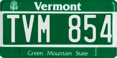 VT license plate TVM854