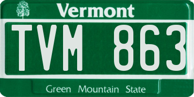 VT license plate TVM863