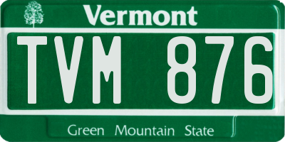 VT license plate TVM876