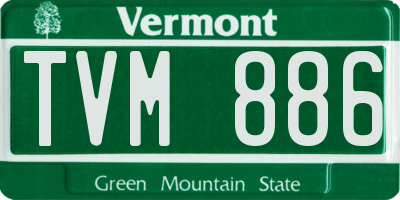 VT license plate TVM886