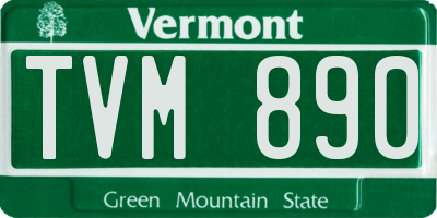 VT license plate TVM890