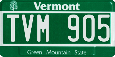 VT license plate TVM905