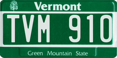 VT license plate TVM910