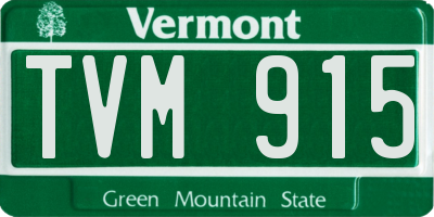 VT license plate TVM915