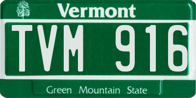 VT license plate TVM916