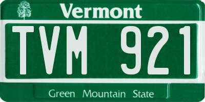 VT license plate TVM921
