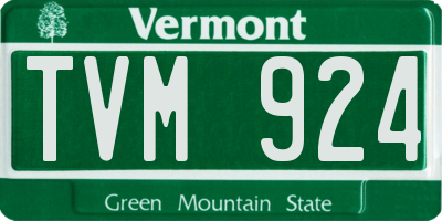 VT license plate TVM924