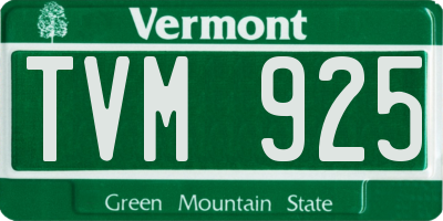 VT license plate TVM925