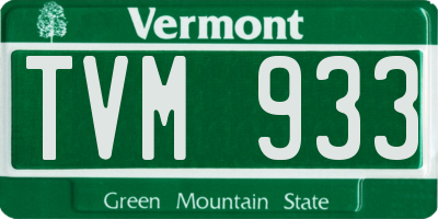 VT license plate TVM933