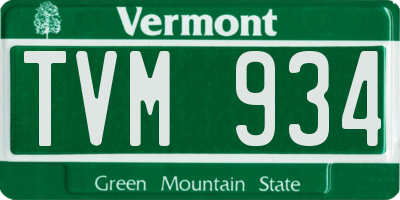 VT license plate TVM934