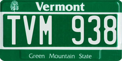 VT license plate TVM938