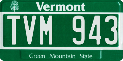 VT license plate TVM943