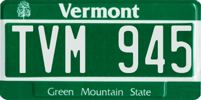 VT license plate TVM945