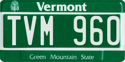 VT license plate TVM960