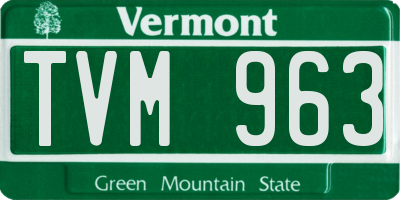 VT license plate TVM963