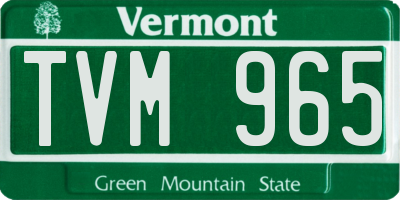VT license plate TVM965