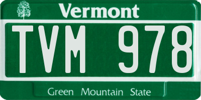 VT license plate TVM978