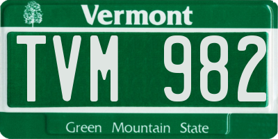 VT license plate TVM982
