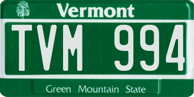 VT license plate TVM994