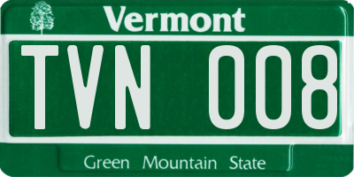 VT license plate TVN008