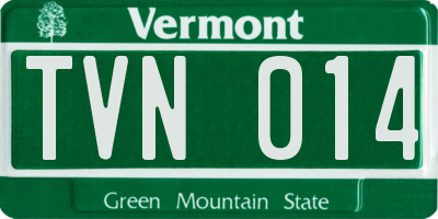 VT license plate TVN014