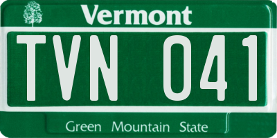 VT license plate TVN041