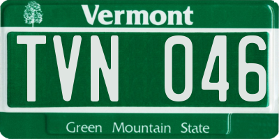 VT license plate TVN046