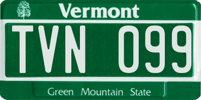 VT license plate TVN099
