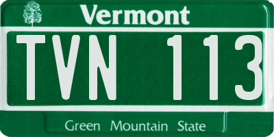 VT license plate TVN113