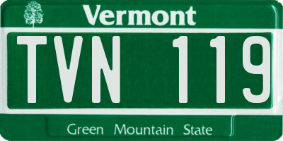 VT license plate TVN119