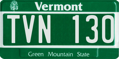 VT license plate TVN130
