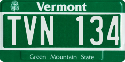 VT license plate TVN134