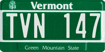 VT license plate TVN147