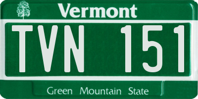 VT license plate TVN151