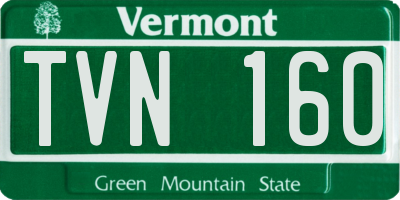 VT license plate TVN160