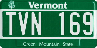 VT license plate TVN169