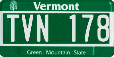 VT license plate TVN178