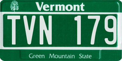 VT license plate TVN179
