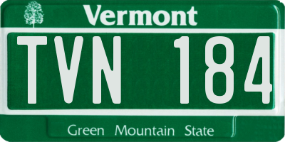 VT license plate TVN184