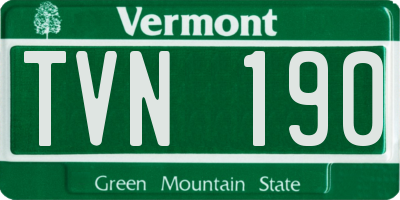 VT license plate TVN190