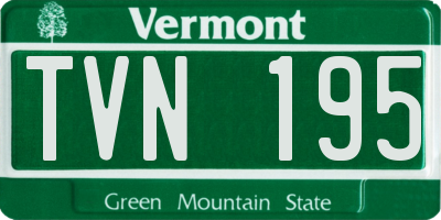 VT license plate TVN195