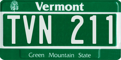 VT license plate TVN211